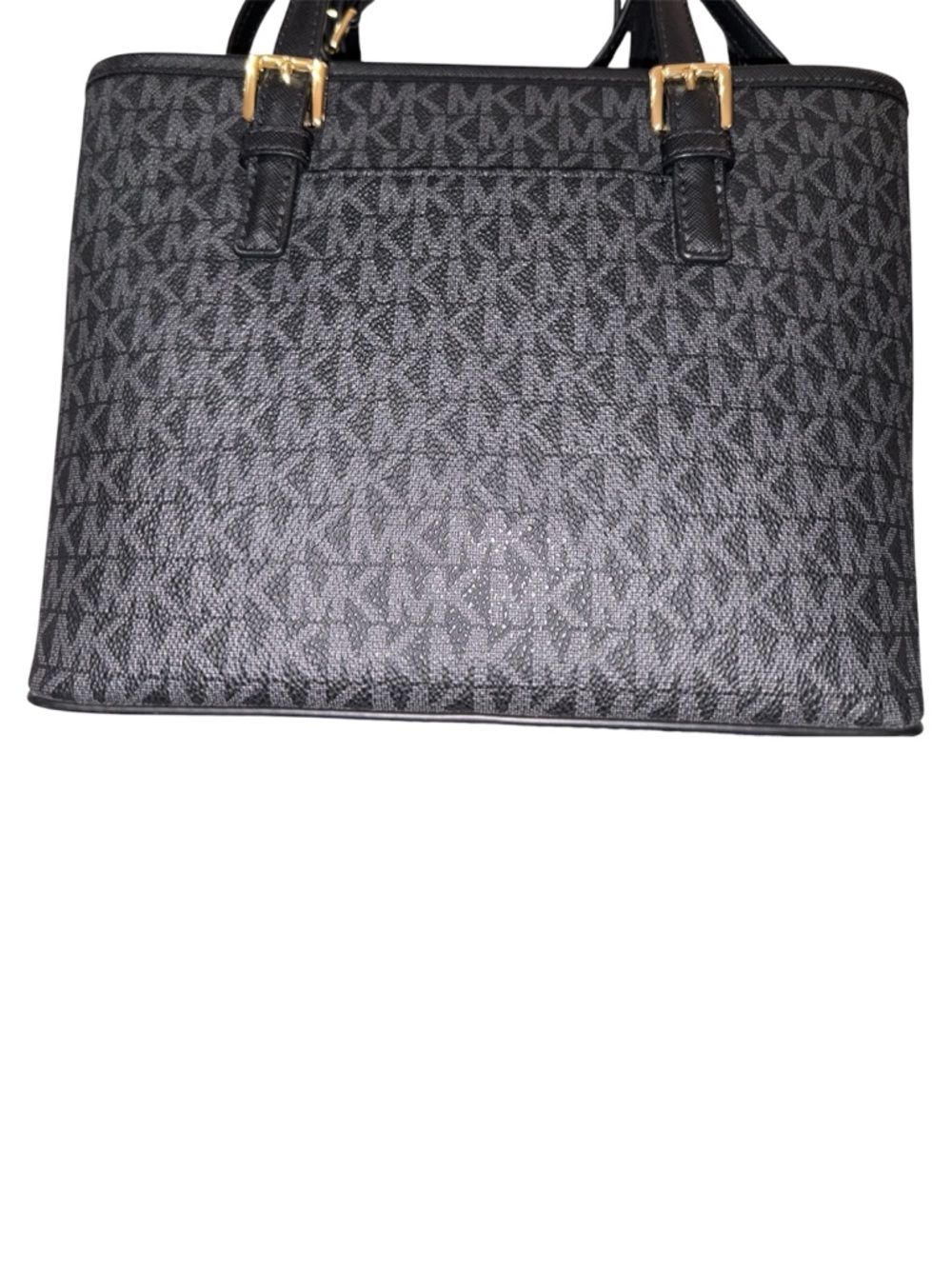 Michael Kors Black MK Signature Tote with Gold Accents - Picture 11 of 13